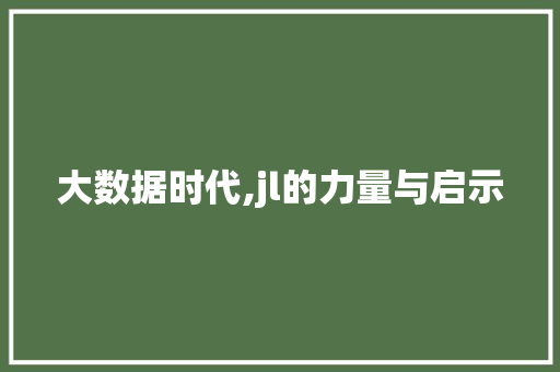 大数据时代,jl的力量与启示