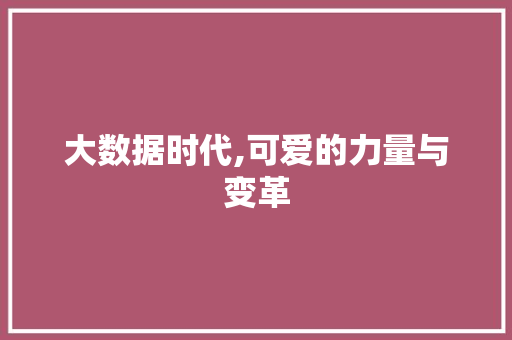大数据时代,可爱的力量与变革 SEO关键词