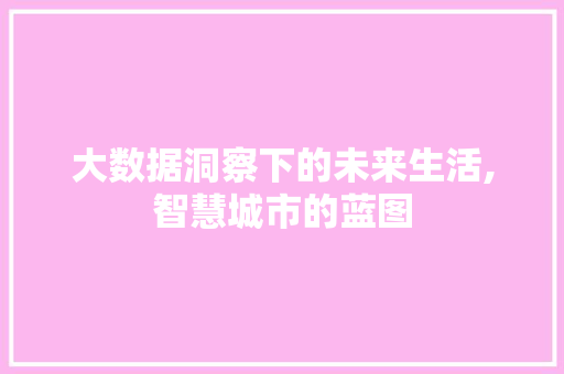大数据洞察下的未来生活,智慧城市的蓝图