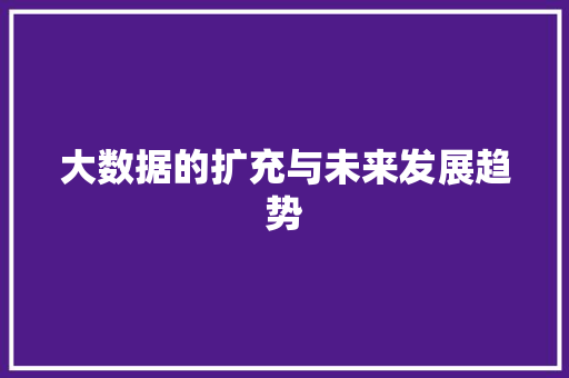 大数据的扩充与未来发展趋势
