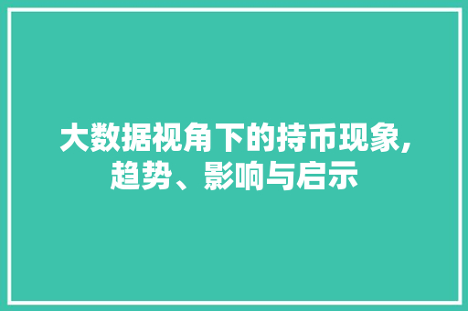 大数据视角下的持币现象,趋势、影响与启示 百度SEO