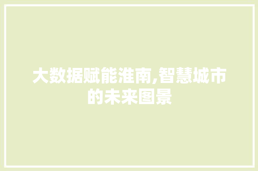 大数据赋能淮南,智慧城市的未来图景