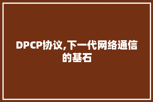 DPCP协议,下一代网络通信的基石