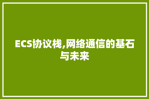 ECS协议栈,网络通信的基石与未来