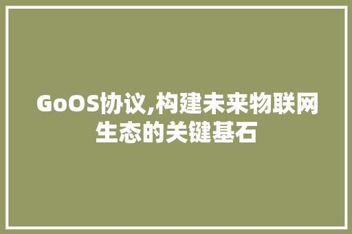 GoOS协议,构建未来物联网生态的关键基石 网站建设公司