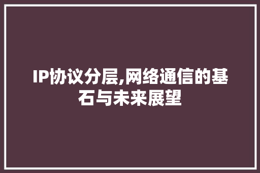 IP协议分层,网络通信的基石与未来展望