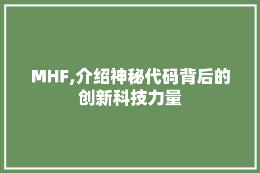 MHF,介绍神秘代码背后的创新科技力量