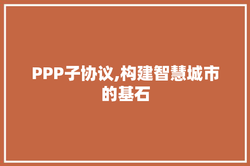 PPP子协议,构建智慧城市的基石