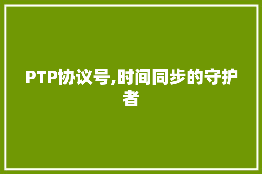 PTP协议号,时间同步的守护者