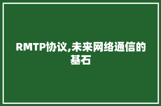 RMTP协议,未来网络通信的基石