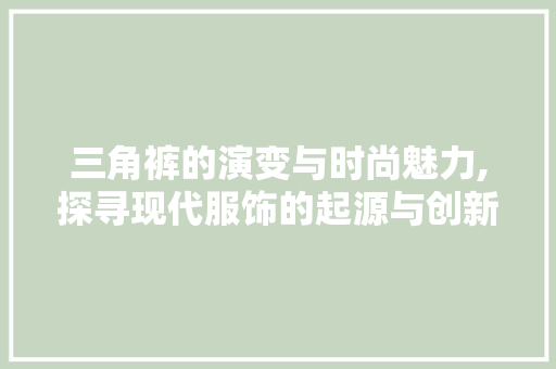三角裤的演变与时尚魅力,探寻现代服饰的起源与创新