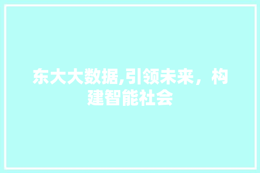 东大大数据,引领未来，构建智能社会 神马SEO