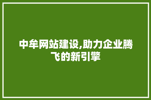 中牟网站建设,助力企业腾飞的新引擎 必应SEO