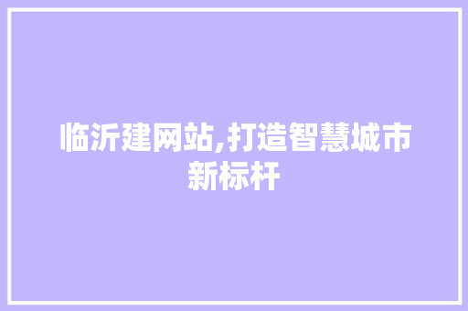 临沂建网站,打造智慧城市新标杆