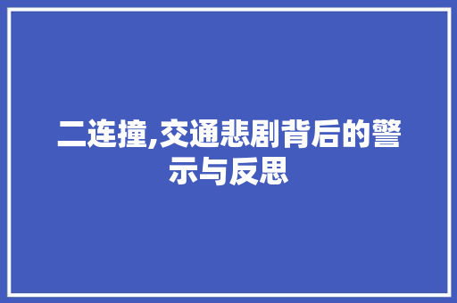 二连撞,交通悲剧背后的警示与反思