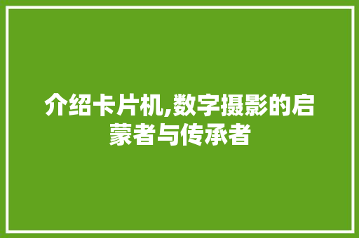 介绍卡片机,数字摄影的启蒙者与传承者 SEO关键词