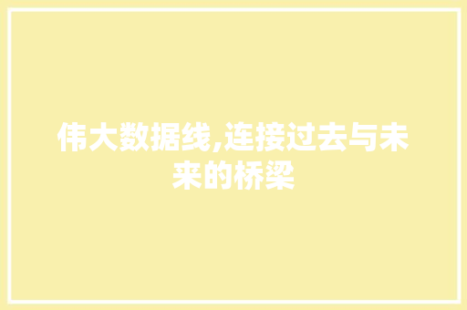 伟大数据线,连接过去与未来的桥梁
