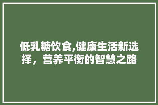 低乳糖饮食,健康生活新选择，营养平衡的智慧之路 必应SEO