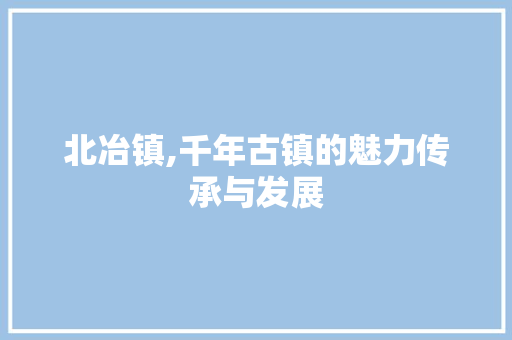 北冶镇,千年古镇的魅力传承与发展