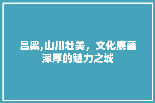 吕梁,山川壮美，文化底蕴深厚的魅力之城