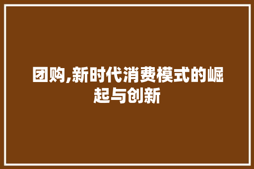 团购,新时代消费模式的崛起与创新