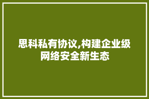 思科私有协议,构建企业级网络安全新生态