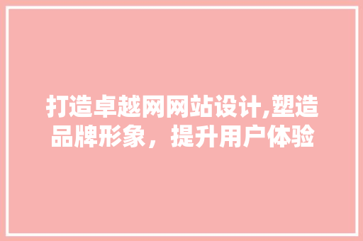打造卓越网网站设计,塑造品牌形象，提升用户体验