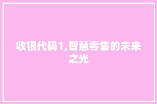 收银代码1,智慧零售的未来之光