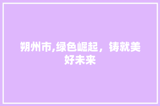 朔州市,绿色崛起，铸就美好未来