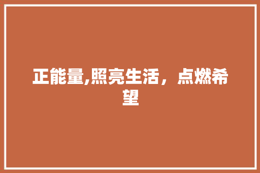 正能量,照亮生活，点燃希望 必应SEO