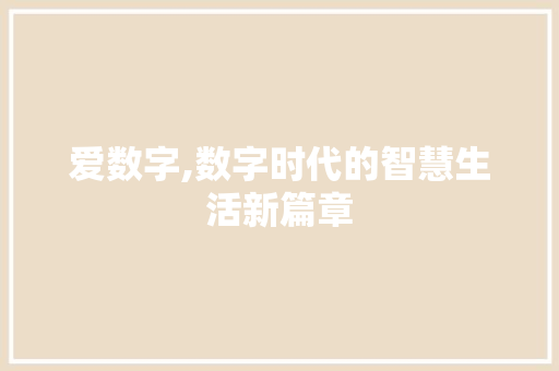 爱数字,数字时代的智慧生活新篇章