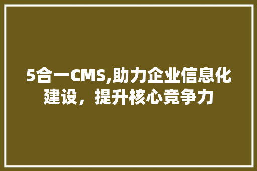 5合一CMS,助力企业信息化建设，提升核心竞争力