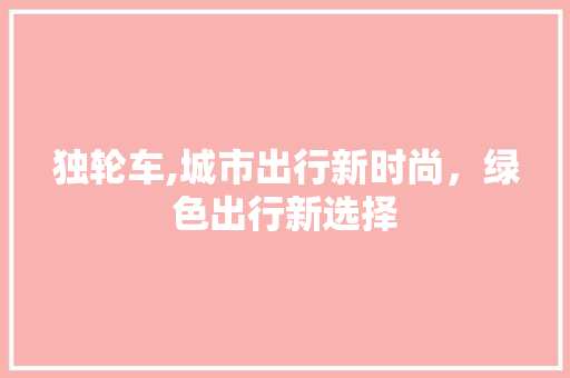 独轮车,城市出行新时尚，绿色出行新选择