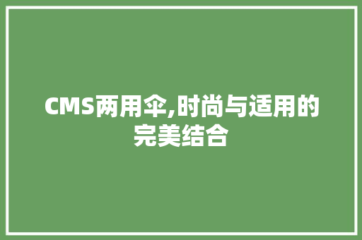 CMS两用伞,时尚与适用的完美结合
