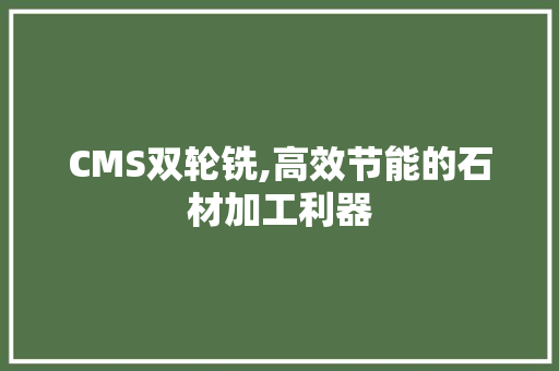 CMS双轮铣,高效节能的石材加工利器