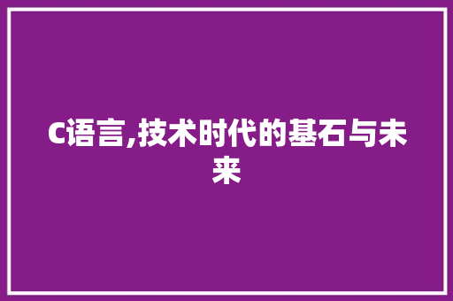 C语言,技术时代的基石与未来