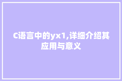 C语言中的yx1,详细介绍其应用与意义