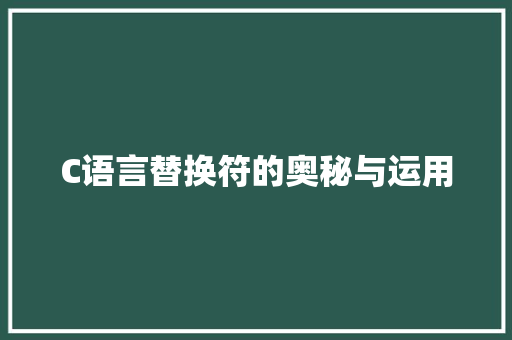 C语言替换符的奥秘与运用 百度SEO