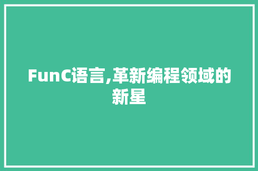FunC语言,革新编程领域的新星