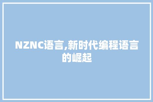 NZNC语言,新时代编程语言的崛起 神马SEO
