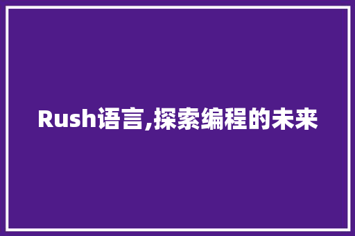 Rush语言,探索编程的未来