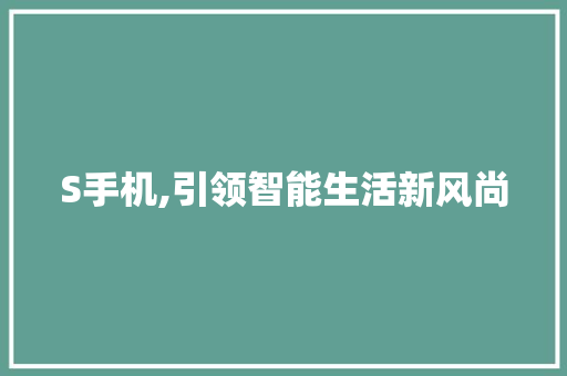S手机,引领智能生活新风尚 网站建设公司