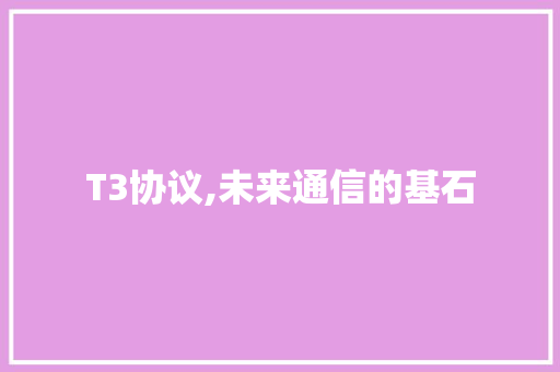 T3协议,未来通信的基石 搜狗SEO