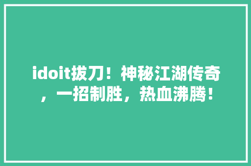 idoit拔刀！神秘江湖传奇，一招制胜，热血沸腾！ 网站建设公司