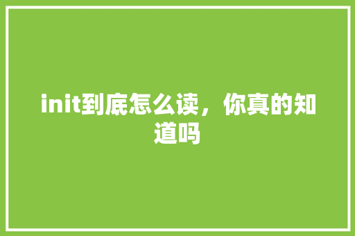 init到底怎么读，你真的知道吗 神马SEO