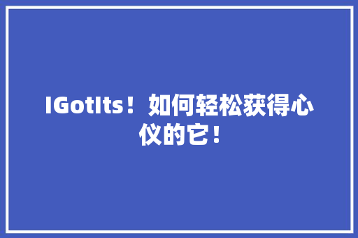 IGotIts！如何轻松获得心仪的它！ 百度SEO