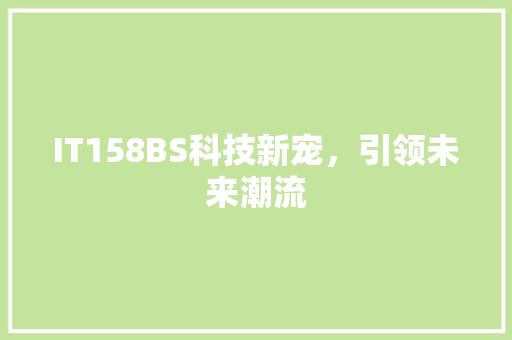 IT158BS科技新宠，引领未来潮流 SEO关键词
