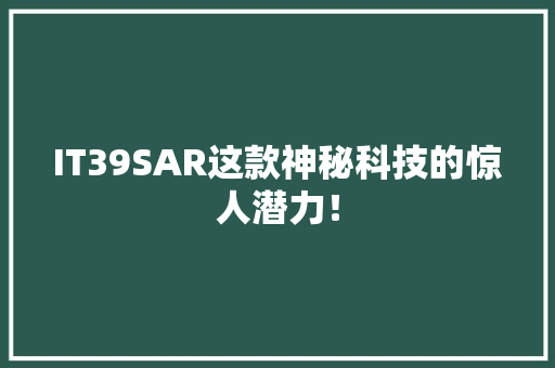 IT39SAR这款神秘科技的惊人潜力！ 必应SEO