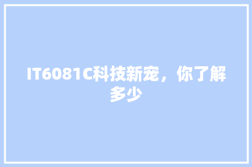 IT6081C科技新宠，你了解多少 SEO关键词