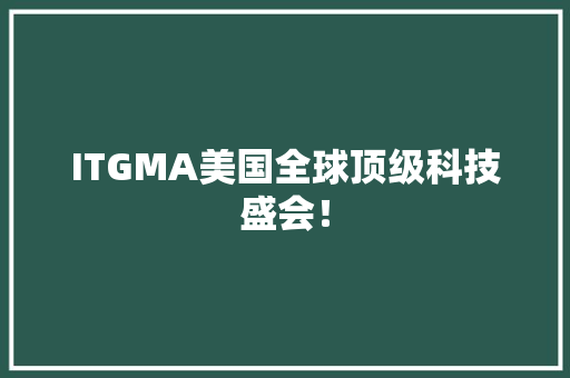 ITGMA美国全球顶级科技盛会！ 网站建设公司